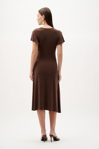 Silky Knit Wrap Dress With Ruffled Sleeves - Dresses Boutique B.V.