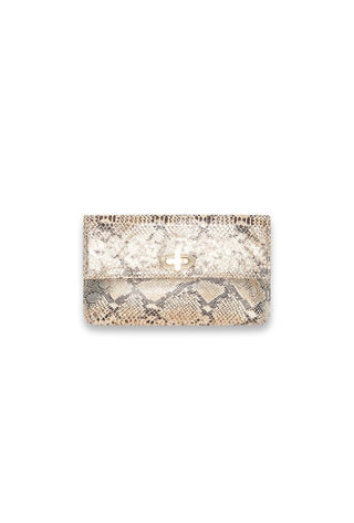 Snake X clutch Creme - Dresses Boutique B.V.