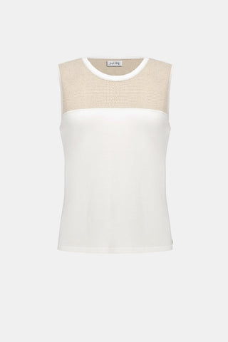 Soft Knit Straight Cami With Mesh Yoke - Dresses Boutique B.V.