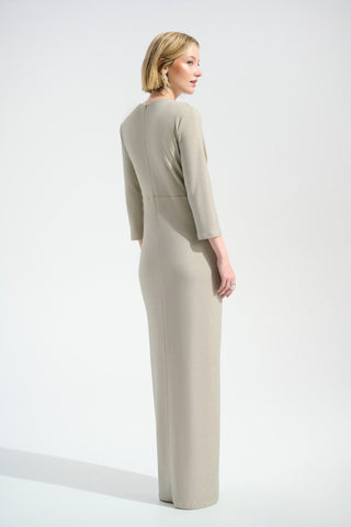 Sparkle Knit Sheath Gown With Draped Front - Dresses Boutique B.V.