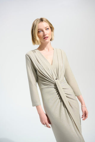 Sparkle Knit Sheath Gown With Draped Front - Dresses Boutique B.V.