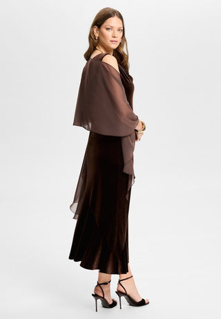 Stole chiffon Chocolate Brown - Dresses Boutique B.V.