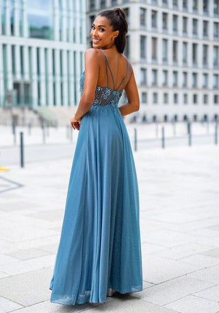 Viare dress 0956 Glitter Ice Blue - Dresses Boutique B.V.