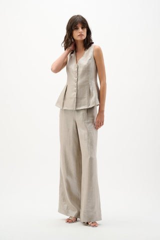 Wide leg linen pants - Dresses Boutique B.V.