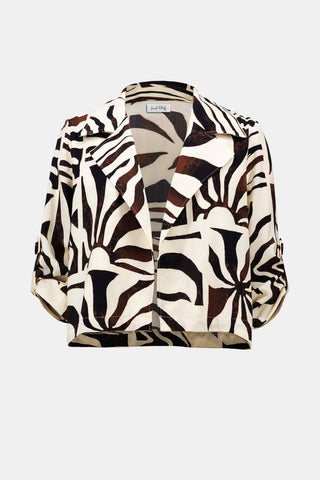 Woven Gauze Tropical Print Boxy Blazer - Dresses Boutique B.V.