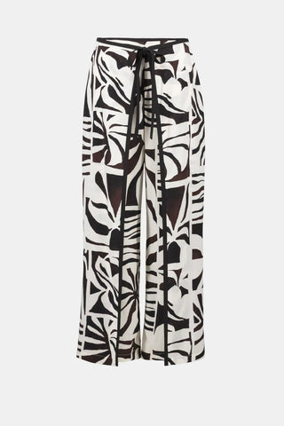 Woven Gauze Tropical Print Wide Leg Pants - Dresses Boutique B.V.