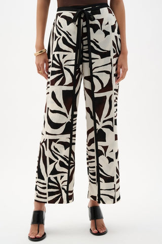 Woven Gauze Tropical Print Wide Leg Pants - Dresses Boutique B.V.
