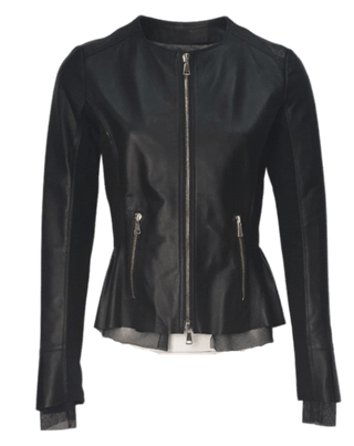 Biker leather jacket Black - Dresses Boutique B.V.