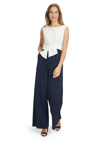 Lara jumpsuit Dark Blue / Cream - Dresses Boutique B.V.