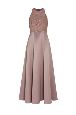 Maxi sequin satin dress Beige - Dresses Boutique B.V.
