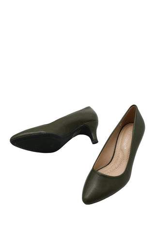 PU leather pump 5.5cm green - Dresses Boutique B.V.