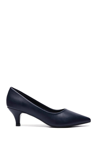 PU leather pump 5.5cm navy - Dresses Boutique B.V.