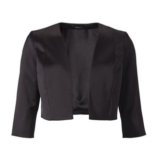 Satin bolero halve mouw navy Black - Dresses Boutique B.V.
