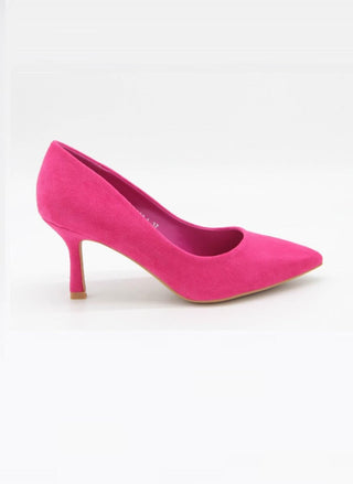 Suedine pump fuchsia - Dresses Boutique B.V.